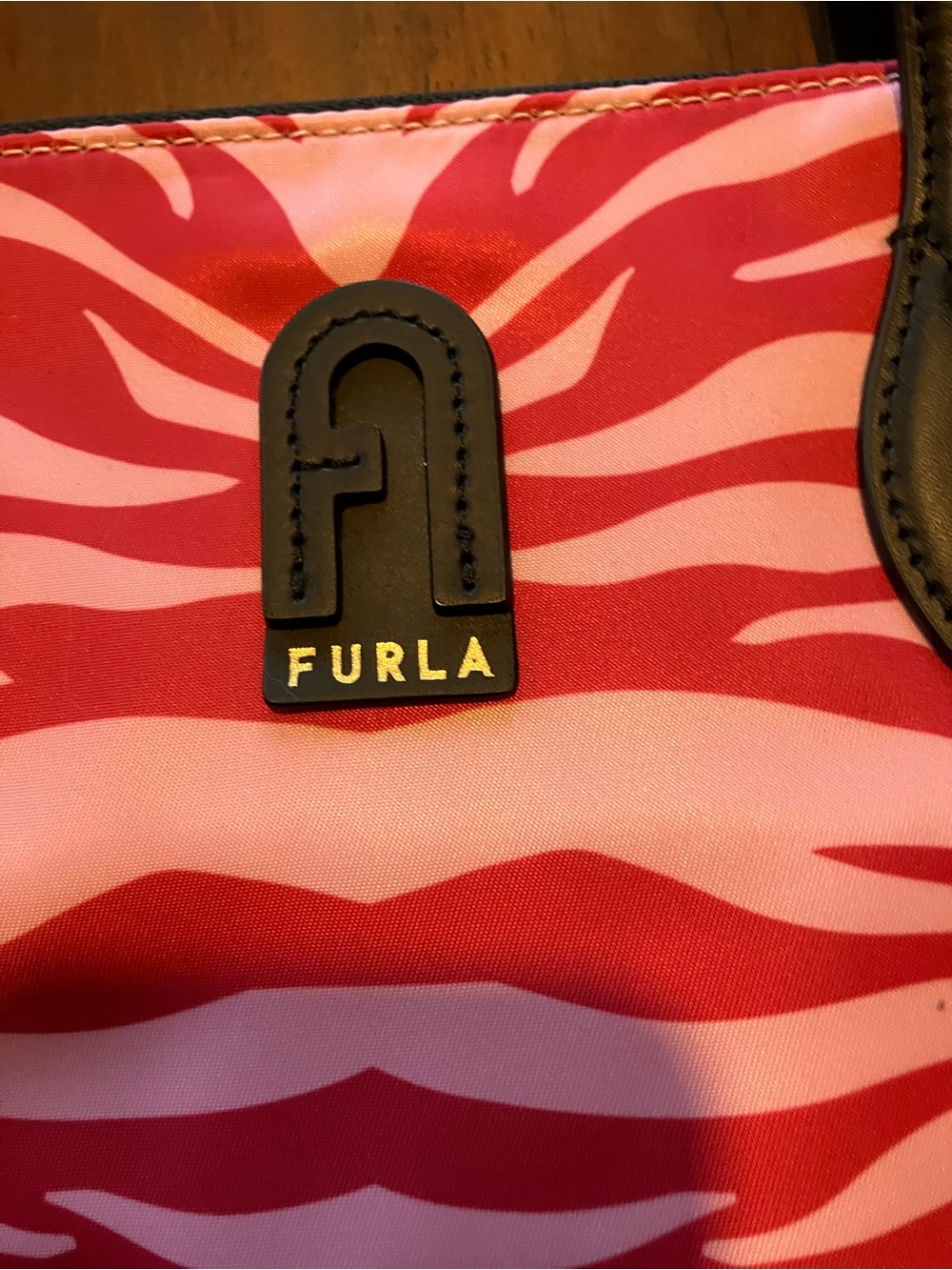 Furla Pink and Light Pink Zebra-Pattern Tote - Picture 8 of 8